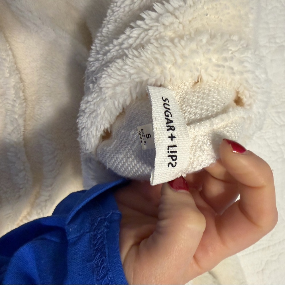 Sugarlips Cream Plush Hooded Teddy Jacket - Picture 3 of 4